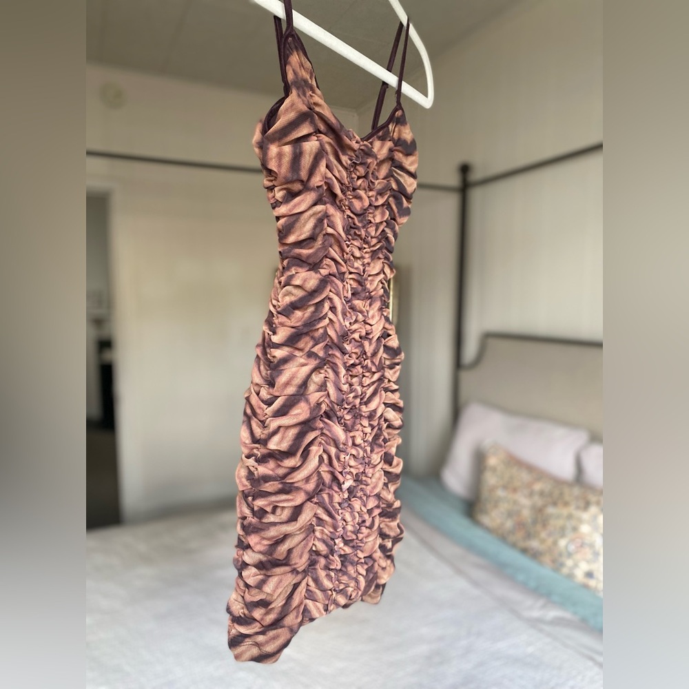 Urban Outfitters Brown Mesh Mini Dress